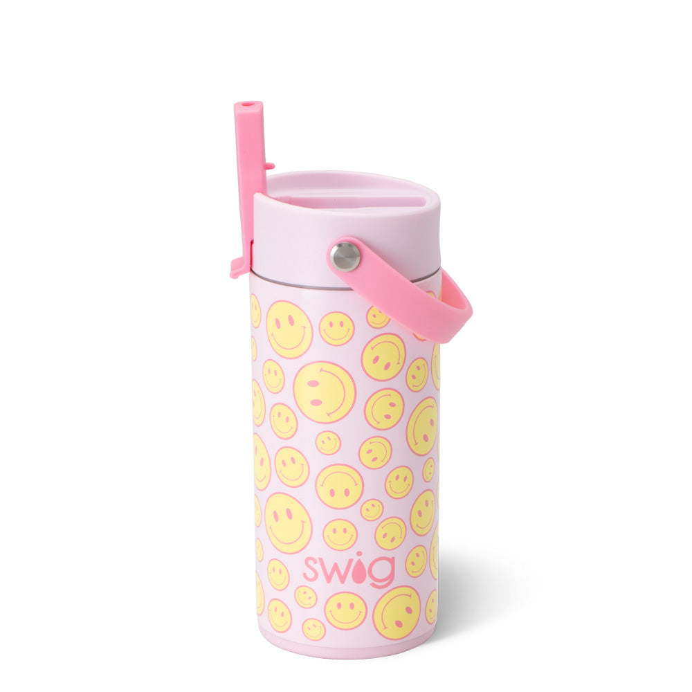 Oh Happy Day Flip + Sip Slim Tumbler 12oz - Insulated Stainless Steel Travel Mug for Coffee, Tea & Cold Drinks - Perfect for Office, Gym & Outdoor Adventures