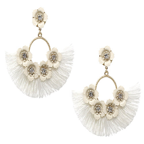Natural Flower Tassel Earrings for Women - Boho Chic Handmade Floral Dangle Earrings | Perfect for Weddings, Parties & Everyday Wear