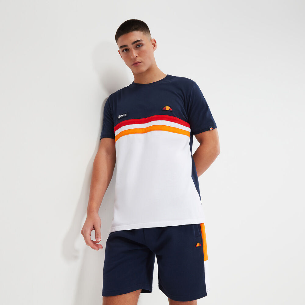 Ellesse Men's Venire Navy Blue Short Sleeve T-Shirt - Casual Comfort Fit Cotton Tee for Everyday Wear, Gym & Street Style