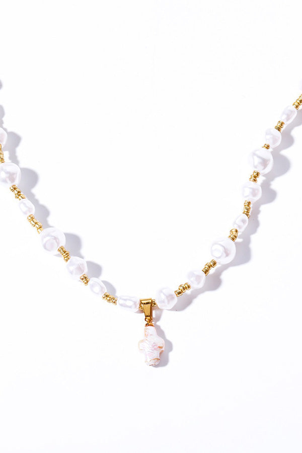 Elegant Pearl Cross Necklace for Women - Dainty Religious Jewelry Gift for Baptism, First Communion & Everyday Wear