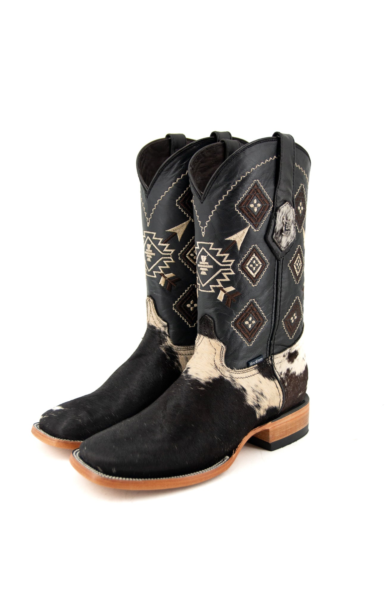 Authentic Men's Cowhide Cowboy Boots - Size 7 Western Style Leather Boots for Country Dancing & Rodeo Events | Durable & Comfortable for Daily Wear