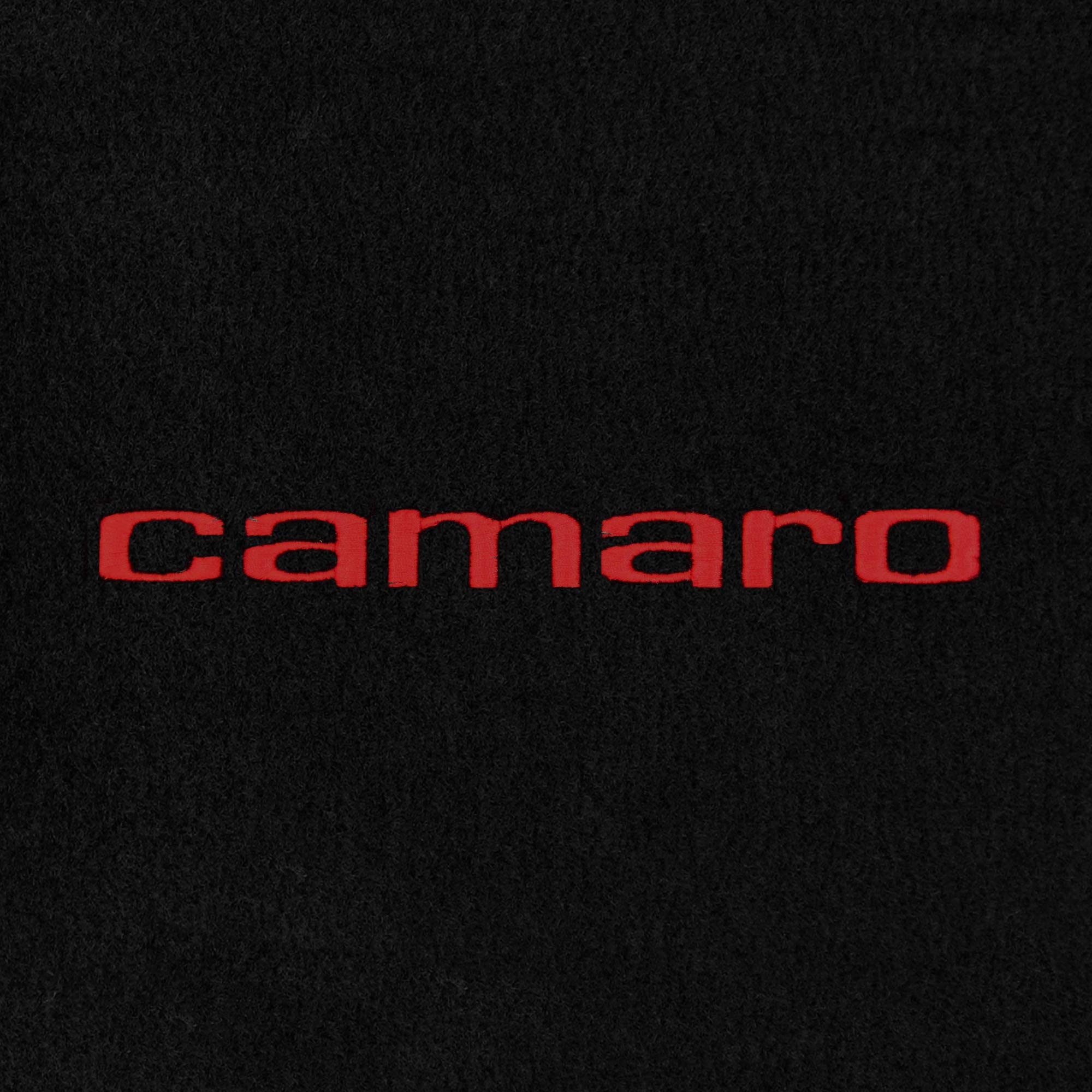 Premium Custom-Fit Carpet Floor Mats for Chevy Camaro 1975-1977 - 2-Piece Front Set with Red Camaro Logo & Black Carpet - Luxury Car Floor Liners for Enhanced Comfort & Protection - Perfect for Daily Driving, Road Trips & Car Shows