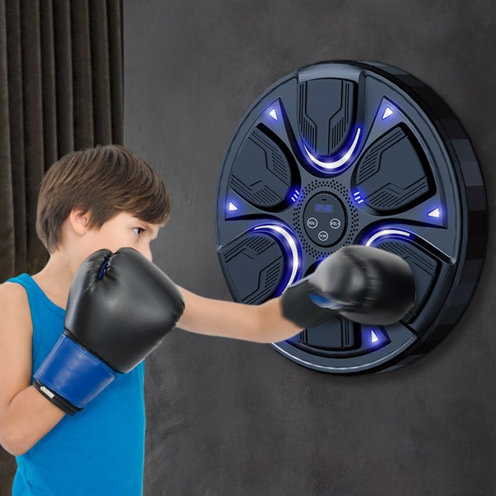 ENCOMAG Bluetooth Boxing Machine with Gloves - Smart Electronic Punching Bag for Home Gym, Wall Mountable Music Boxing Trainer - Perfect for Fitness, Stress Relief & Boxing Training at Home