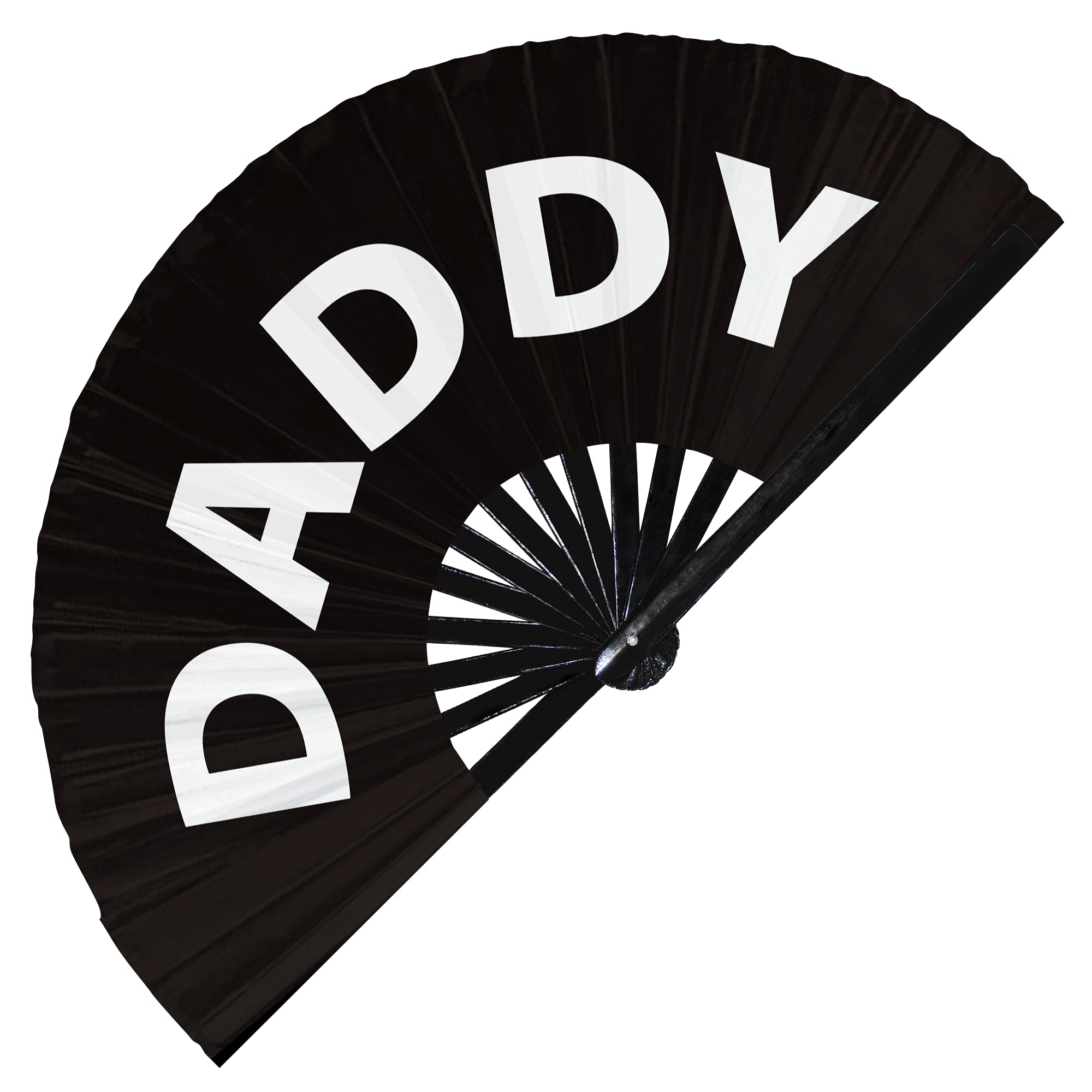 UV Glow Pride Hand Fan - Daddy Handheld Clack Fan for LGBTQ+ Events, Gay Pride Parades & Parties - Black Fan-dom Accessories & Gifts for Men Women