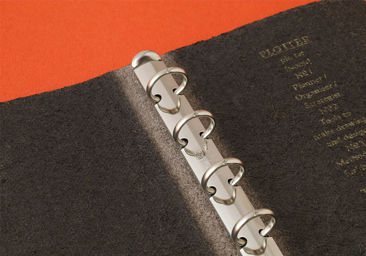 Premium 5-Ring Leather Binder with Horse Hair Cover - PLT5016 Mini Size for Organizing Documents, Planners & Notebooks | Perfect for Office, School & Travel Use