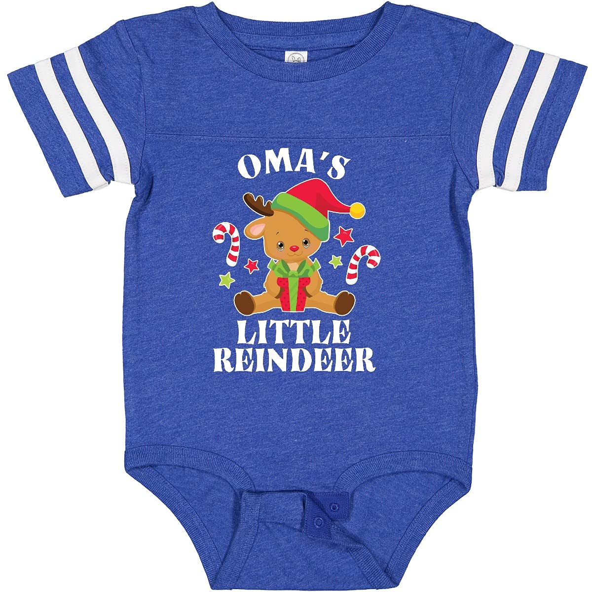 Inktastic Christmas Oma's Little Reindeer with Candy Canes Baby Bodysuit - Cute Holiday Outfit for Infants & Toddlers - Perfect for Family Photos, Christmas Parties & Festive Celebrations