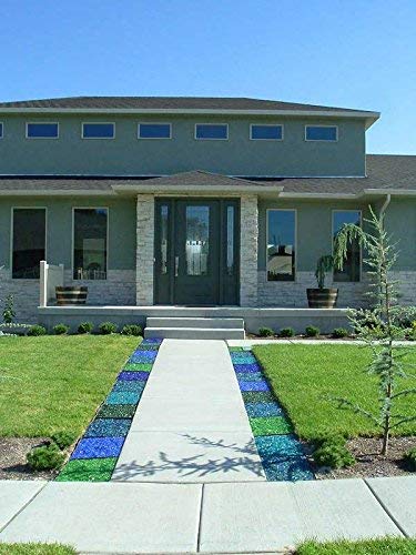 Premium Green Landscape Glass Crystals - 50 lbs Small Size for Fireplace & Outdoor Decor - Perfect for Garden Pathways, Aquariums, and Vase Fillers