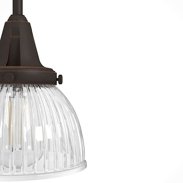 Hunter Cypress Grove 1-Light Mini Pendant Light Fixture - Onyx Bengal Finish - Modern Farmhouse Kitchen Island Lighting, Dining Room Chandelier, Bedroom Ceiling Light