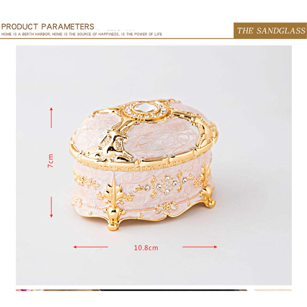 European Retro Gemstone Jewelry Storage Box - Elegant Oval Trinket Box for Necklaces, Rings & Earrings - Perfect for Home Decor, Gift Giving & Travel Accessories