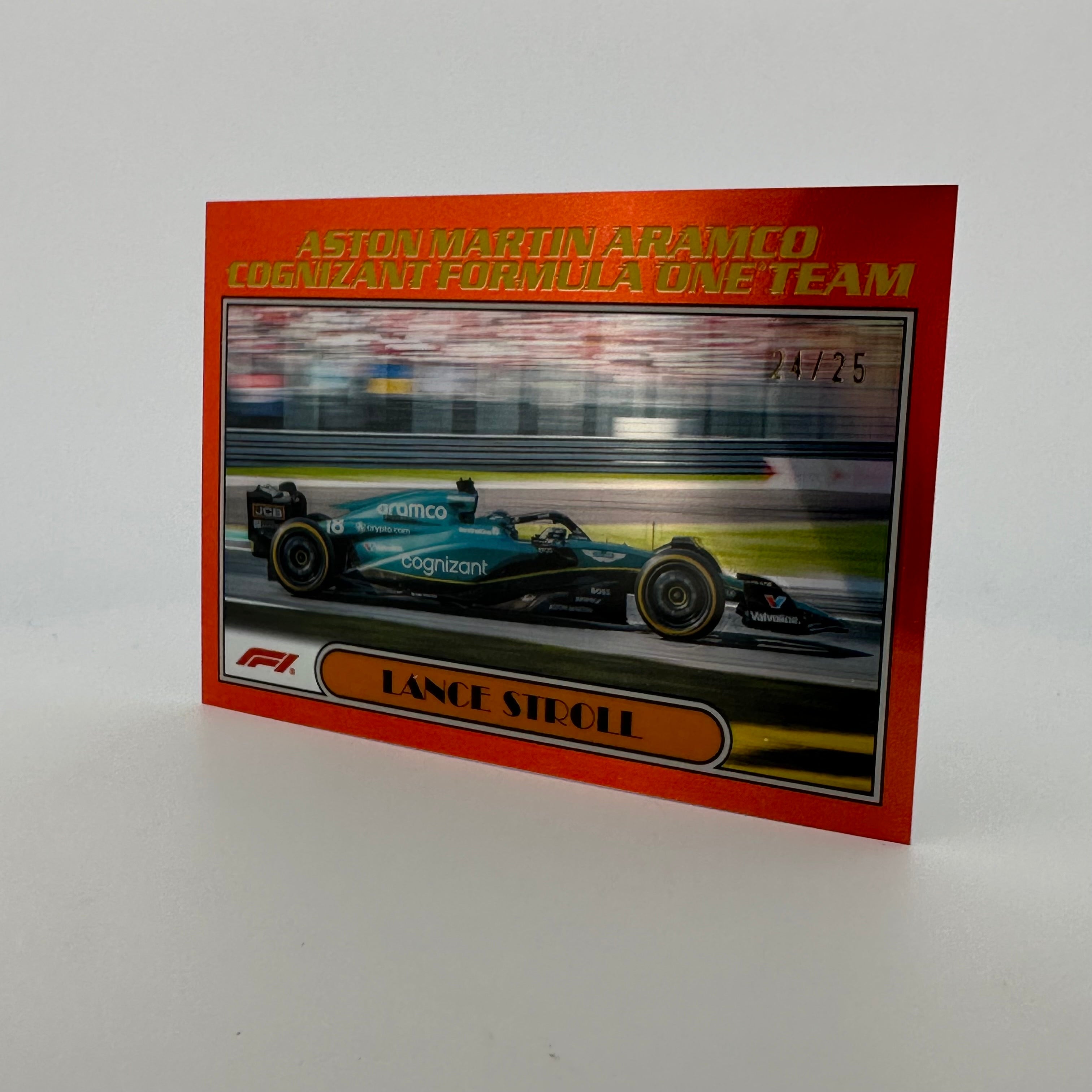 2023 Topps Chrome Formula 1 Lance Stroll #AU77 Orange Parallel - Collectible Racing Driver Trading Card for F1 Fans & Sports Memorabilia Enthusiasts (Perfect for Display, Trading, and Gift Giving)