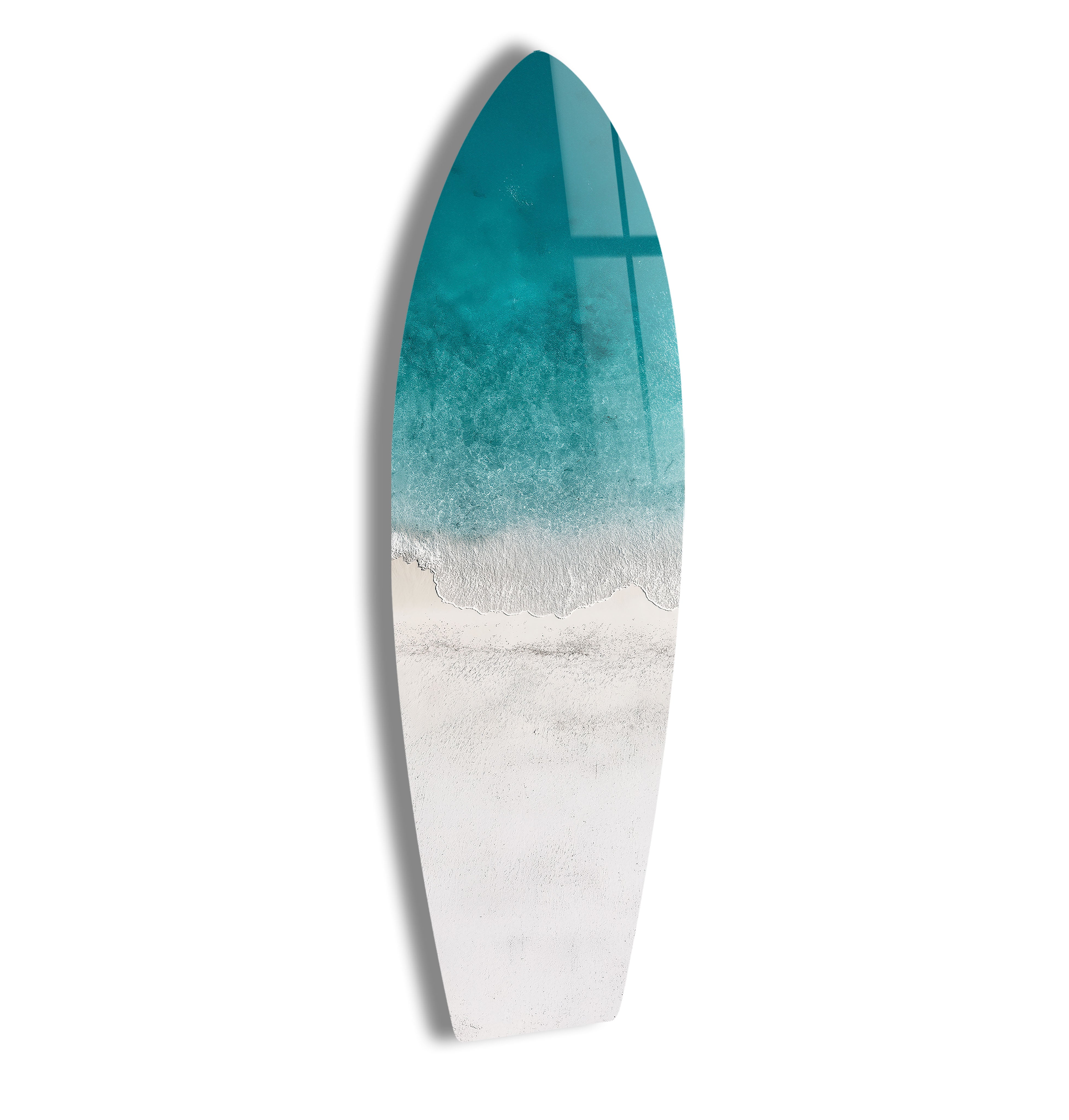 Azure Shoreline Surfboard Wall Art - Coastal Beach Decor for Living Room, Bedroom & Office | Handmade Wooden Surfboard Wall Hanging | Nautical Theme Home Decoration
