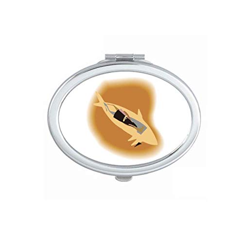 DIYthinker Fish Abstract Animal Art Deco Hand Mirror - Portable Foldable Double-Sided Makeup Mirror for Travel, Home Vanity & Fashion Accessories