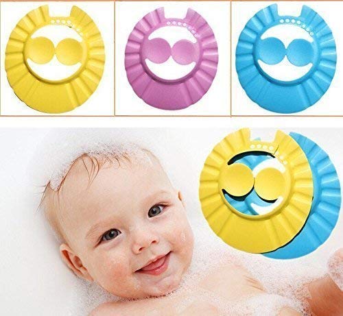 **Dpiszone Adjustable Baby Shower Cap - Soft & Safe Hair Wash Hat for Infants & Toddlers - Waterproof Eye & Ear Protector - Leaves Design - Perfect for Bath Time, Swimming & Sensitive Skin (Multicolor)**