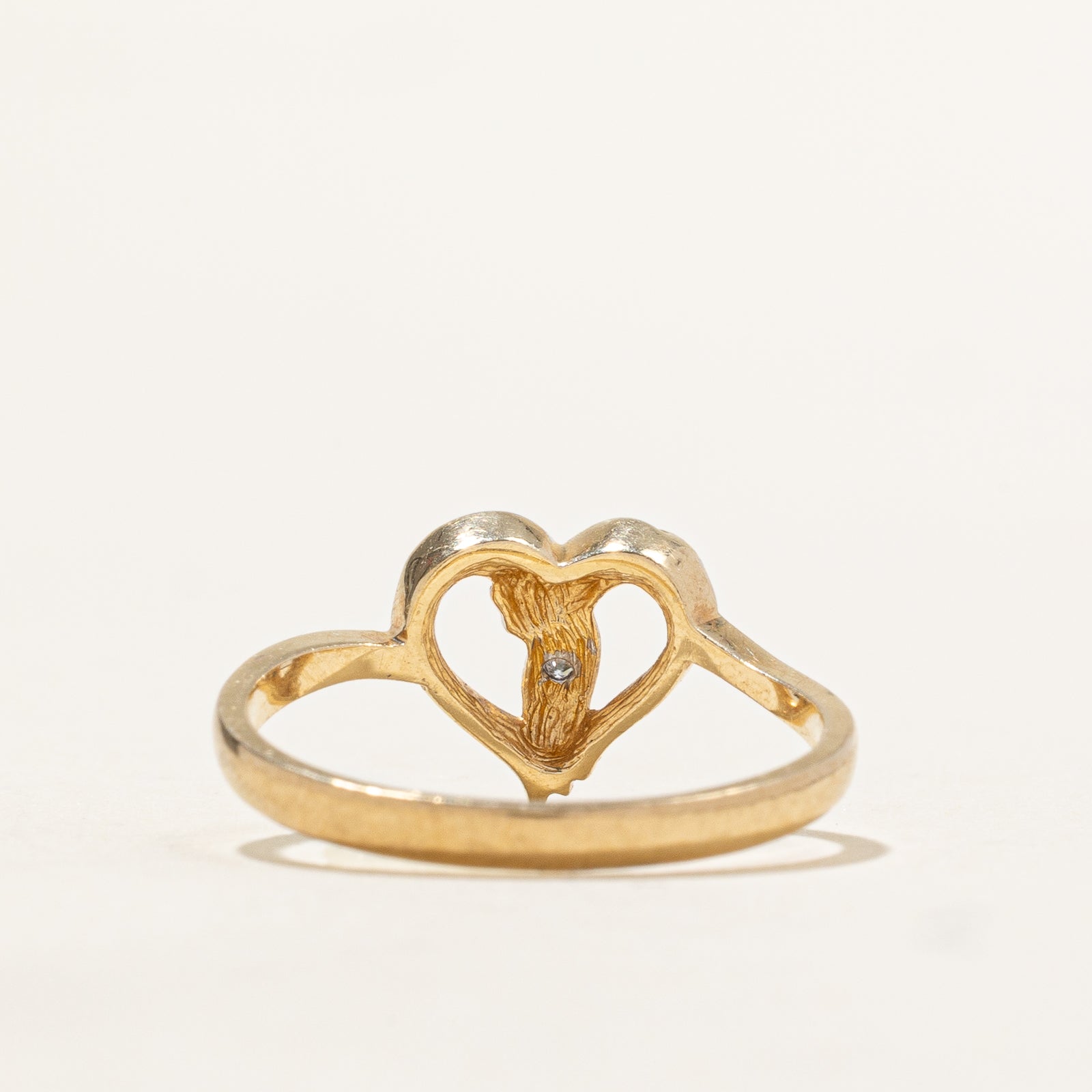 0.005ct Diamond Open Heart Ring - Size 6.75 | Elegant Sterling Silver Jewelry for Women | Perfect Gift for Valentine's Day, Anniversary & Special Occasions