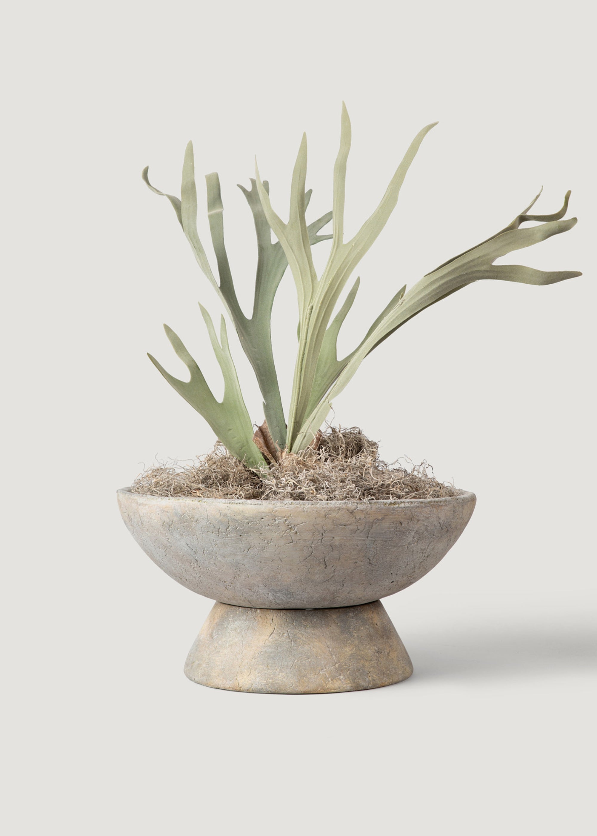 Handmade Concrete Large Footed Saucer Planter - 17.5 Inch Wide Indoor/Outdoor Garden Decor for Plants, Succulents and Home Décor