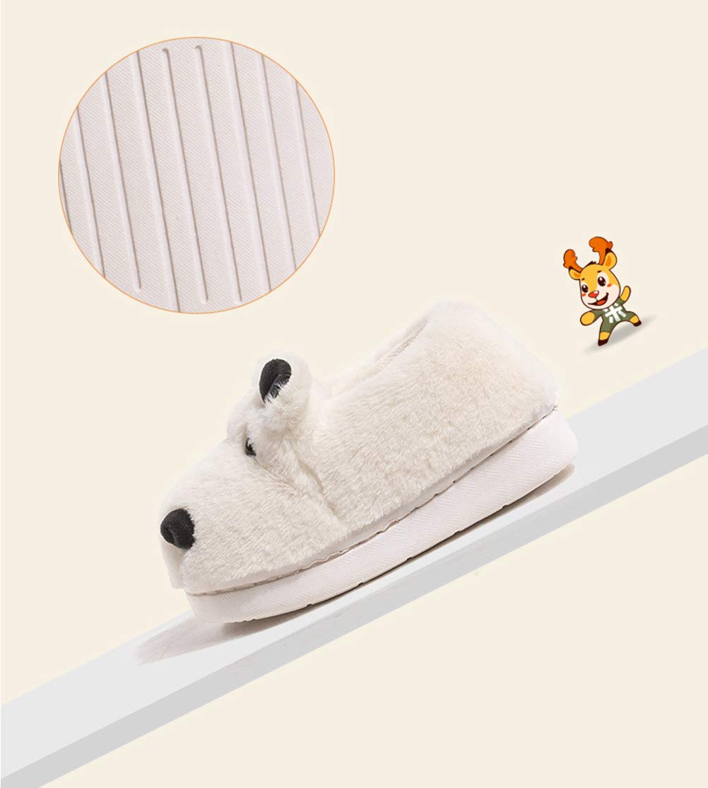 Kids Fuzzy Hippo Cotton Slippers - Warm Winter Indoor House Shoes for Boys & Girls - Cozy Bedroom, Lounge & Playtime Slippers for Cold Weather