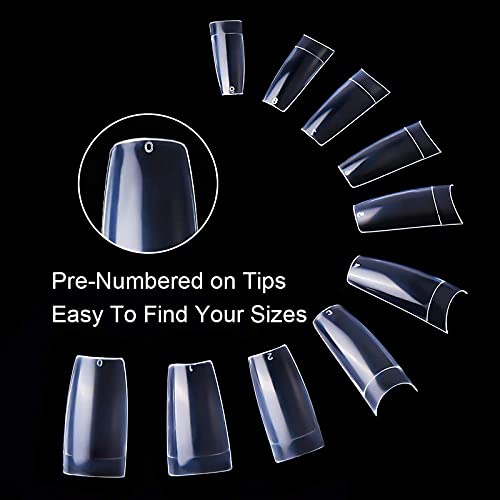 Belicia 100-Piece Acrylic U-Shaped Fake Nail Tips Set - 10 Sizes with Storage Box for Women & Girls | Perfect for Nail Salons, DIY Nail Art at Home, Parties & Special Occasions