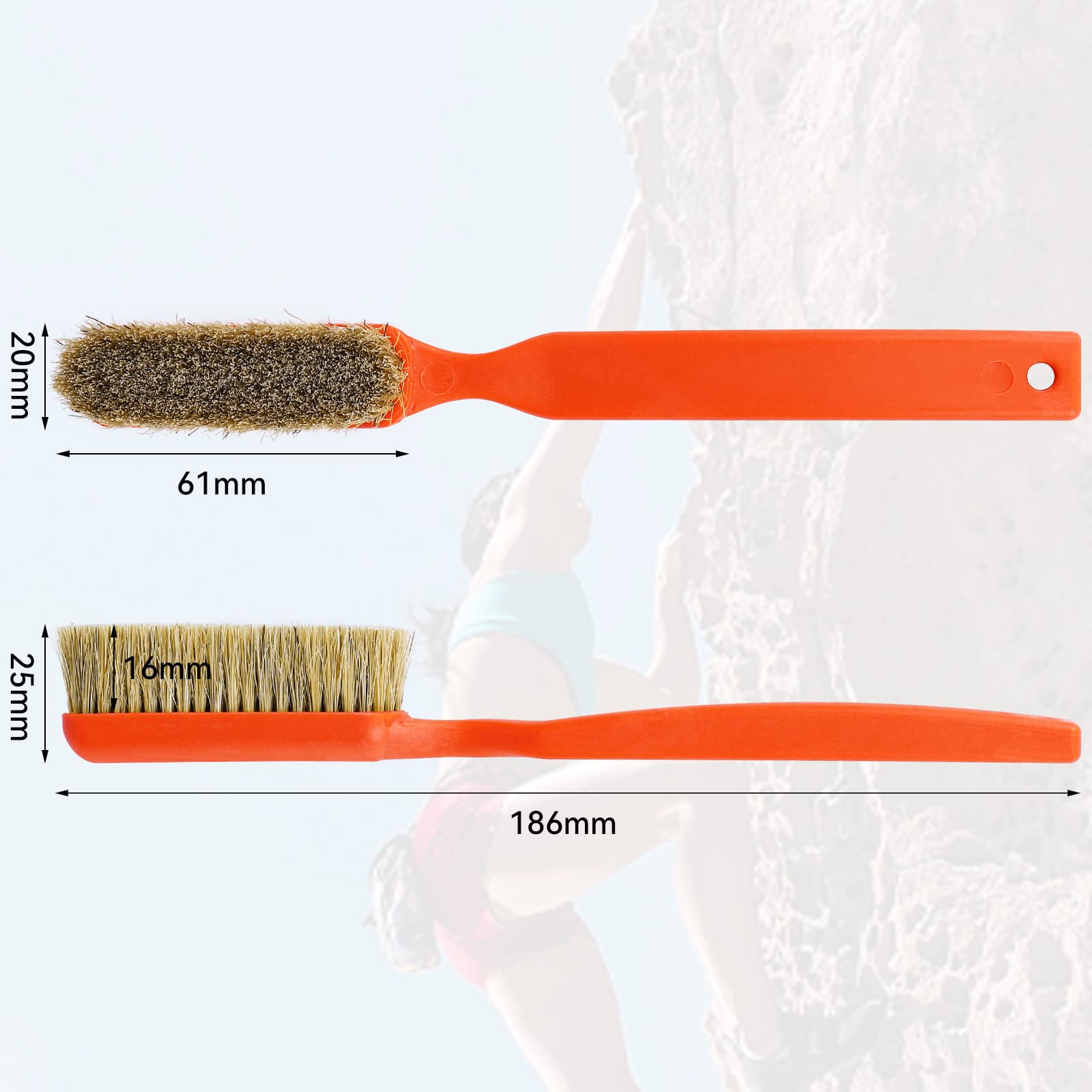 Premium TWO STONES Climbing Chalk Brush - Ultra Durable Boar Hair Bristles for Rock Climbing & Bouldering | Ergonomic Handle & Portable Design | Perfect for Gym Climbing, Outdoor Bouldering & Wall Holds Maintenance (Chalk Bag Not Included)