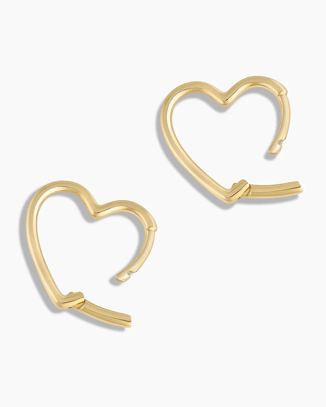 14K Gold Open Heart Huggie Earrings for Women - Dainty Minimalist Hoop Earrings for Everyday Wear, Gift for Her, Valentine's Day, Anniversary