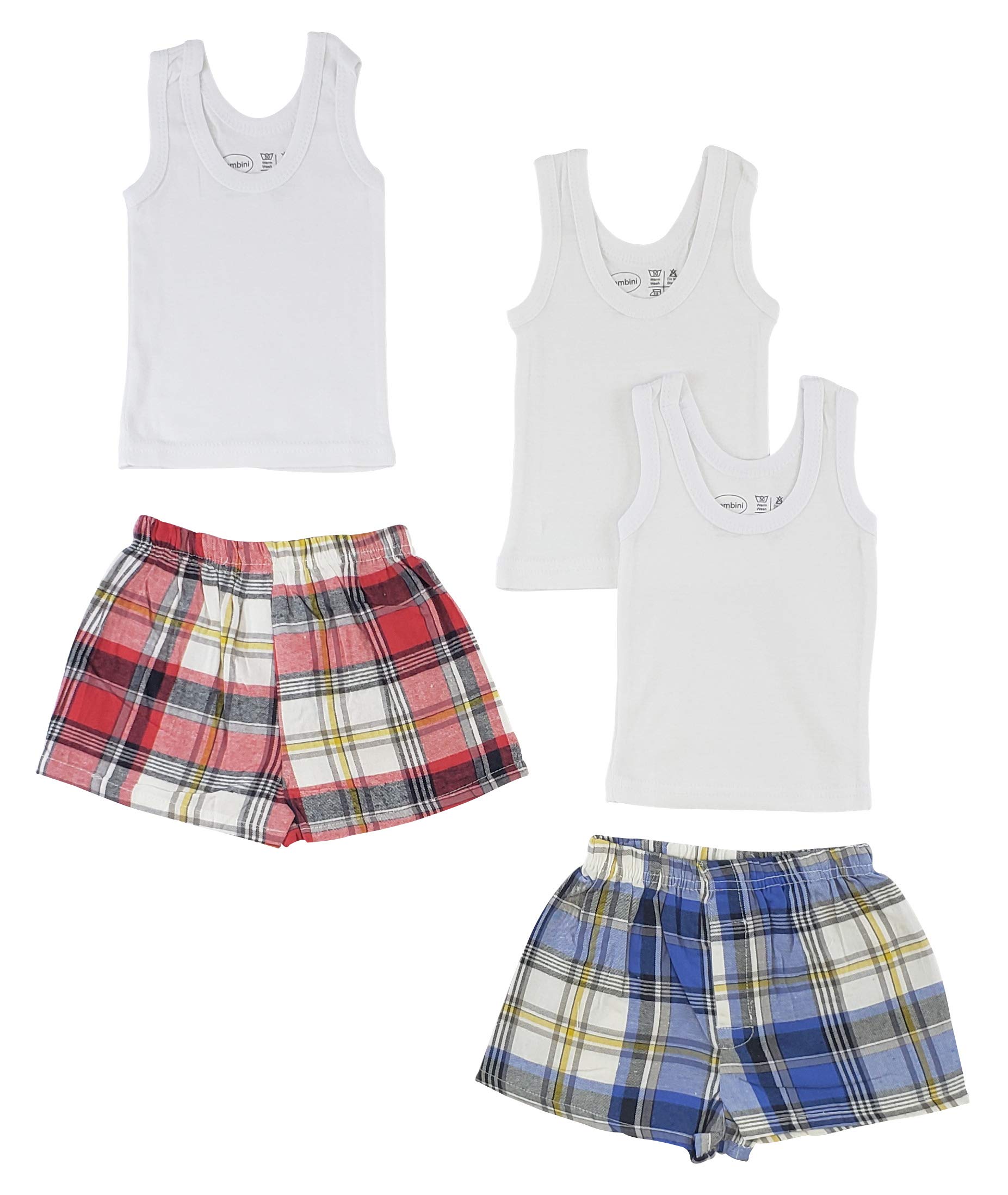 Baby Boys' Cotton Tank Tops & Boxer Shorts Set - Soft Breathable Summer Outfits for Toddlers 0-24 Months - Playtime & Sleepwear Essentials