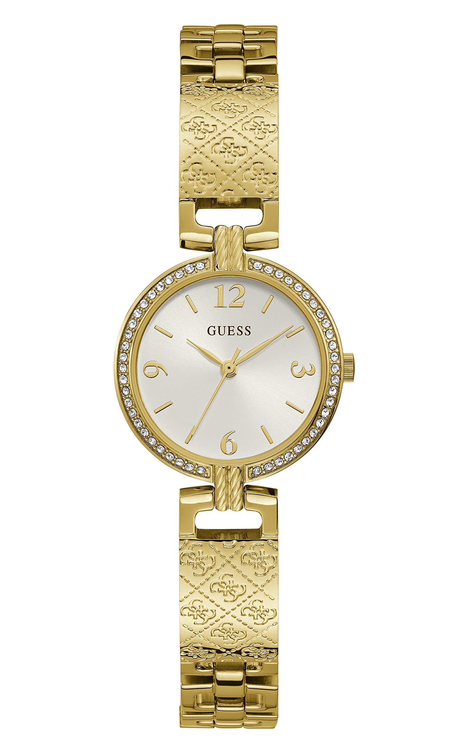 GUESS Women's Gold-Tone Stainless Steel Quartz Watch with Date Window - GW0112L2 - Perfect for Office, Party & Everyday Wear
