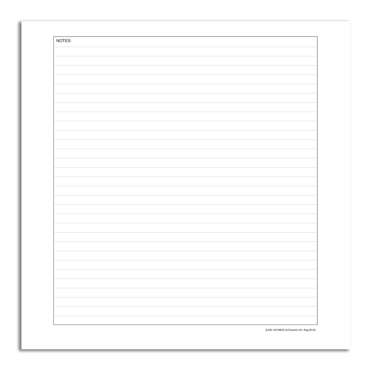 BookFactory 3-Column Log Book - 120 Pages, 9