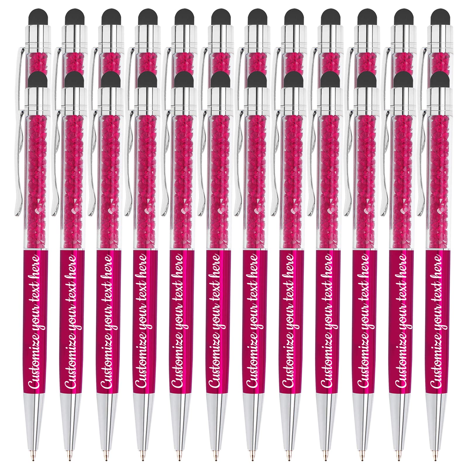 156-Piece Custom Crystal Ballpoint Pens - Personalized Stylus Pen for Touch Screens, Office & School Supplies - Perfect for Note-Taking, Tablet Use & Gifts (Add Your Text)