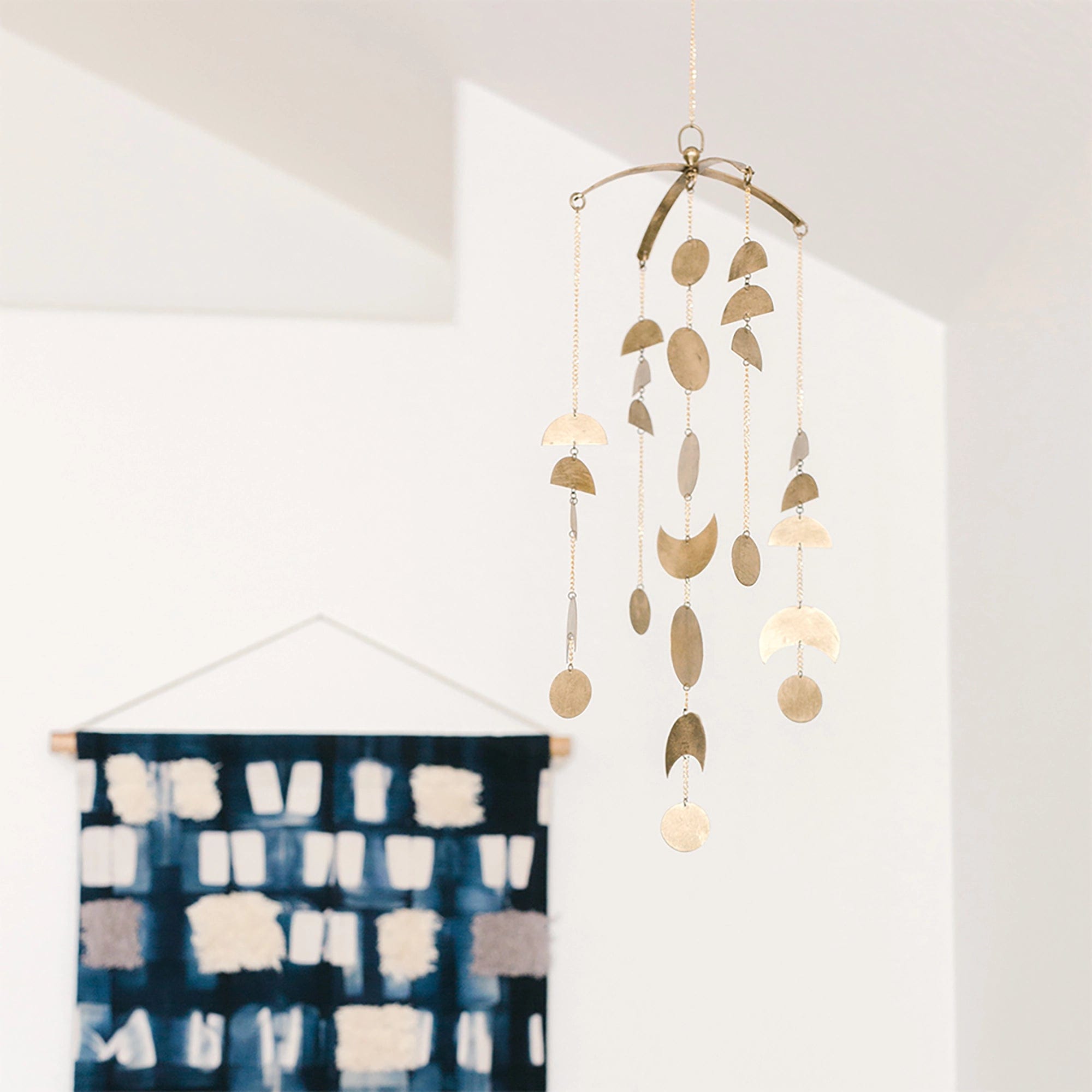 Crane Baby Luna Ceiling Hanging Mobile - White & Gray Nursery Decor for Newborns - Soothing Musical Crib Toy for Baby Bedroom & Daycare Centers