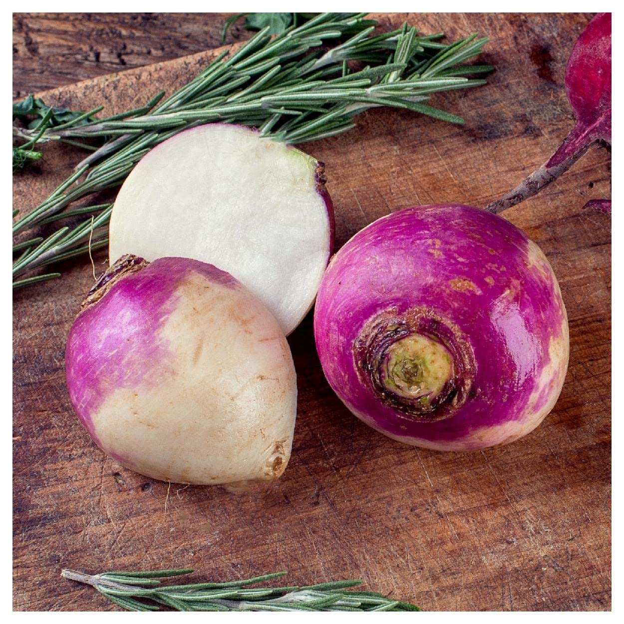 Everwilde Farms - 1/4 Lb Organic Purple Top White Globe Turnip Seeds - Non-GMO, Heirloom - Perfect for Home Gardening, Vegetable Patches & Sustainable Farming