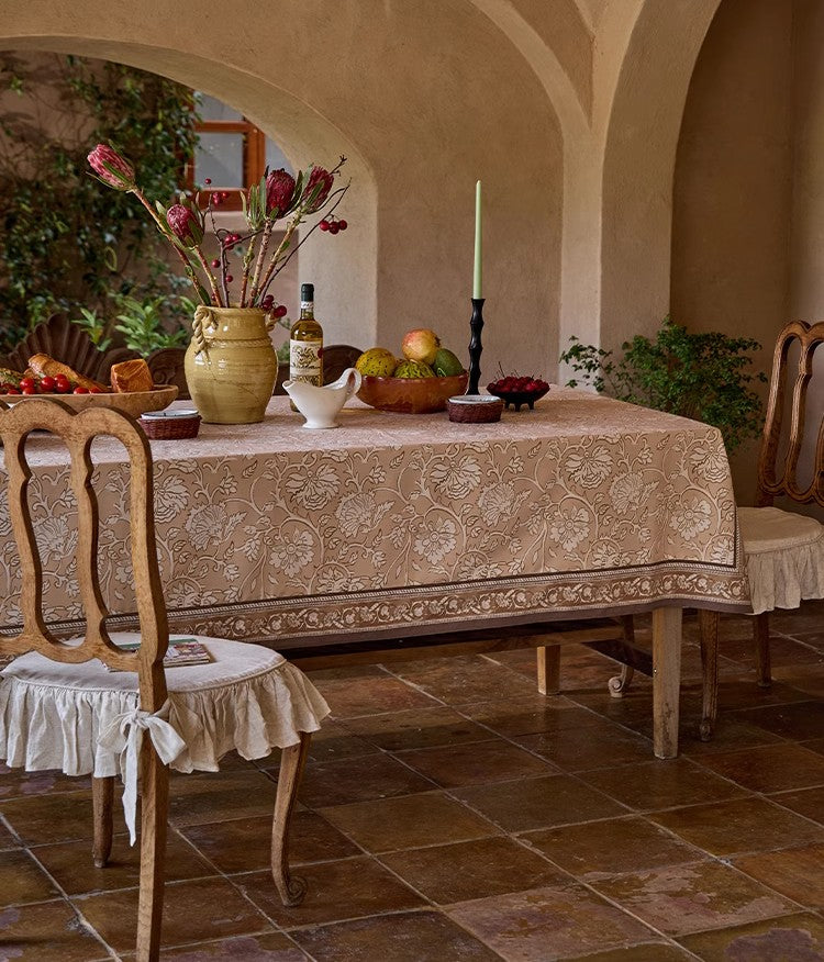 Farmhouse Tablecloth for Dining Room - Extra Large Rectangular & Square Table Covers for Kitchen, Round Tables - Washable Cotton Table Linens for Everyday Use, Holiday Decor & Family Gatherings