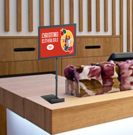 11x14 Lightweight Countertop Pedestal Display Stand - Adjustable Height Acrylic Sign Holder for Retail Stores, Restaurants & Trade Shows