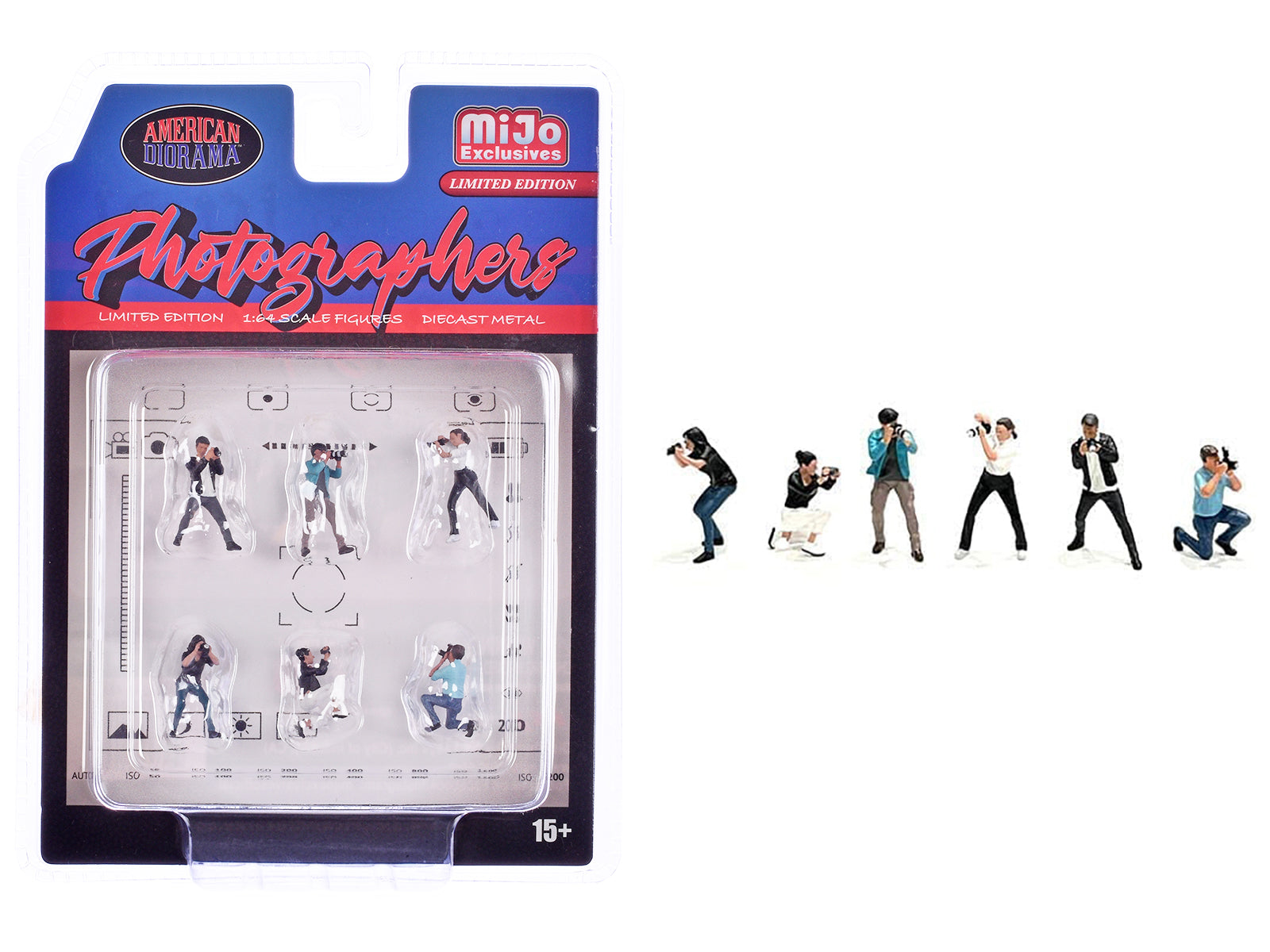 1/64 Scale Diecast Figure Set - 6 Piece Limited Edition for Photographers by American Diorama | Perfect for Model Train Scenes, Diorama Displays & Collectors