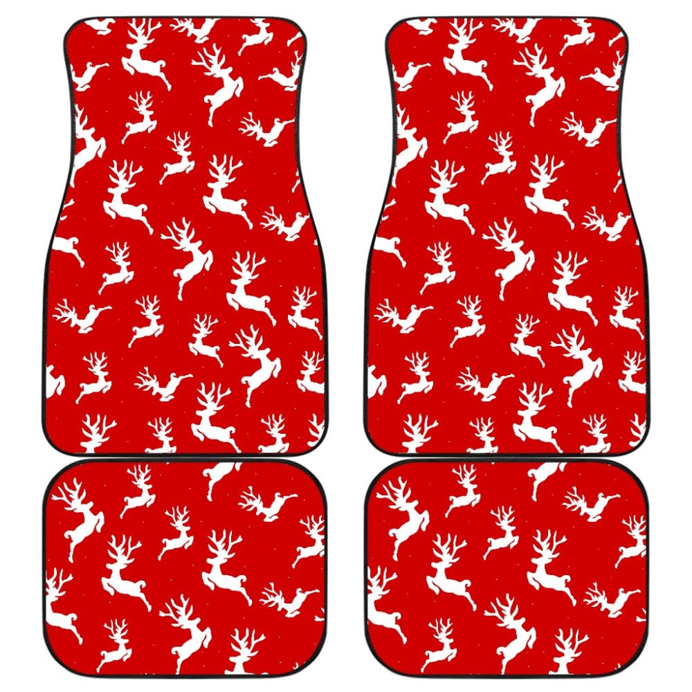 Premium Christmas Reindeer Car Floor Mats - Non-Slip Holiday Auto Accessories for Gifts & Decor | Perfect for Winter Road Trips & Festive Car Decorations