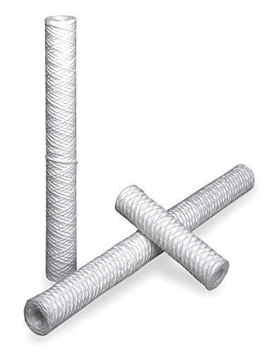 12 GPM String Wound Cartridge Filter, 25 Micron, Pack of 6 - Perfect for Irrigation Systems, Pool Filtration & Industrial Water Treatment