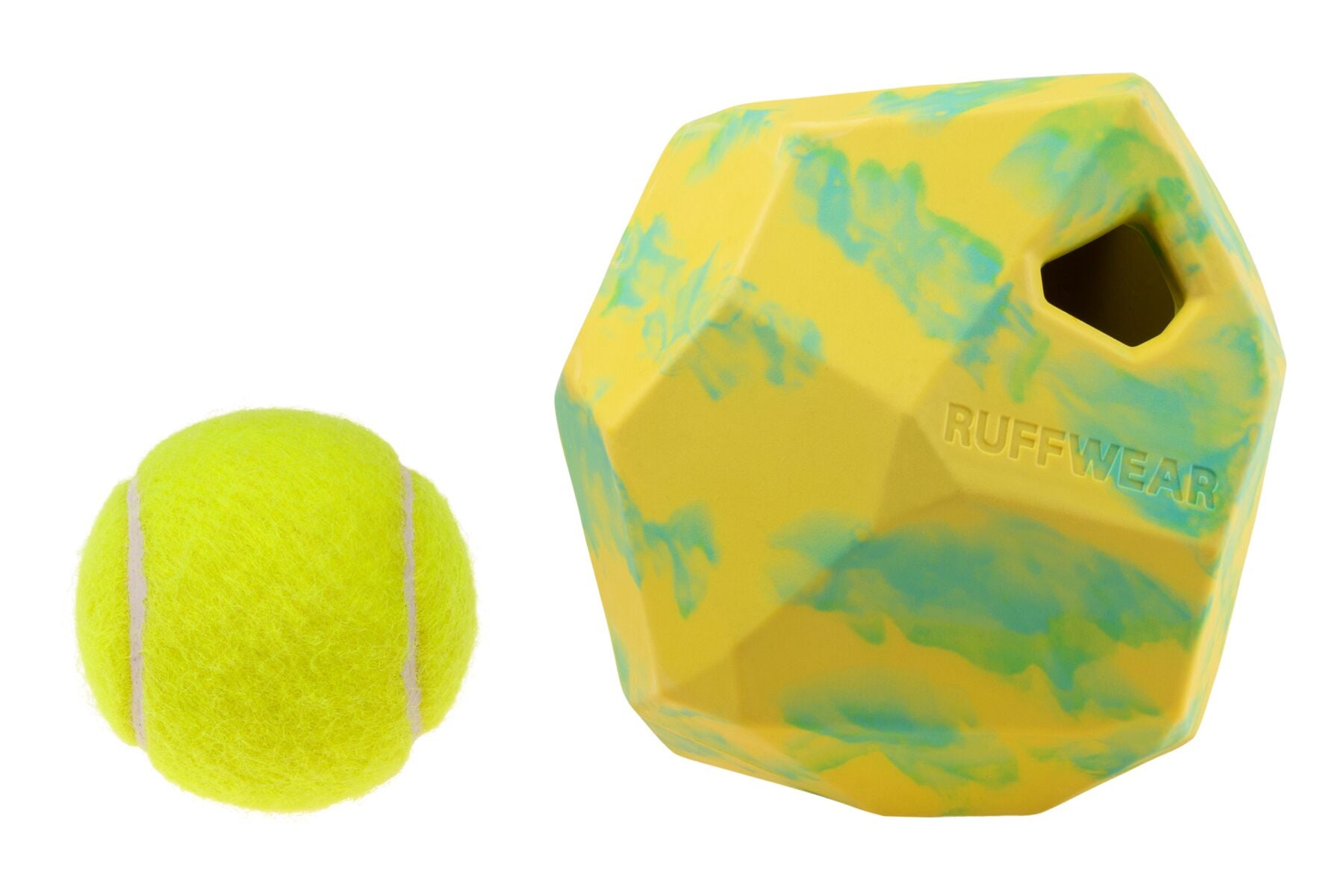 Ruffwear® Gnawt-a-Rock Amarillo Fosfo (Lichen Green) Dog Food and Treat Dispenser - Interactive Puzzle Feeder for Mental Stimulation & Slow Feeding - Perfect for Training, Boredom Relief & Mealtime Enrichment
