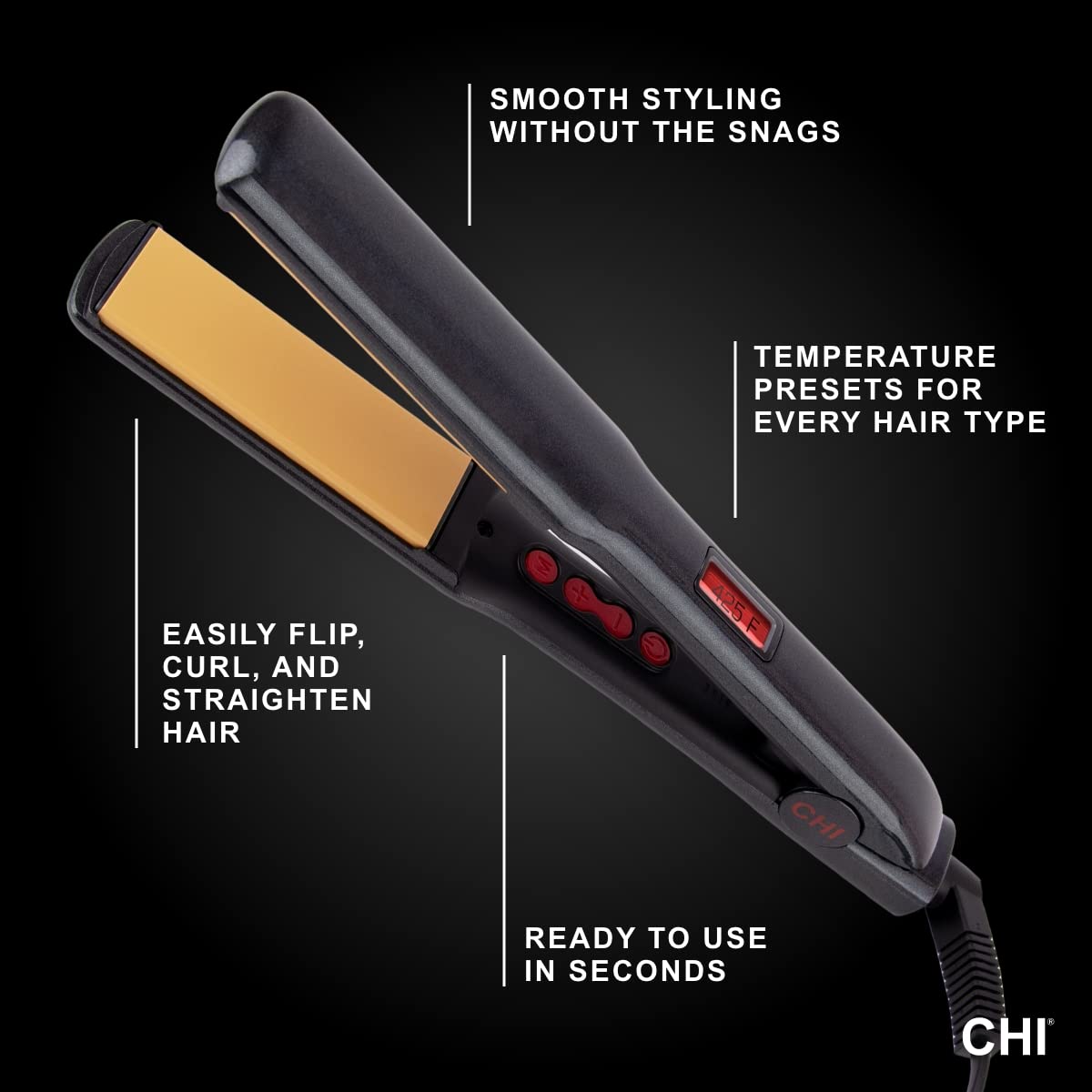 CHI G2 Digital Flat Iron - Titanium Ceramic 1 Inch Straightener for Smooth Silky Hair | Professional Hair Styling Tool for Salon & Home Use