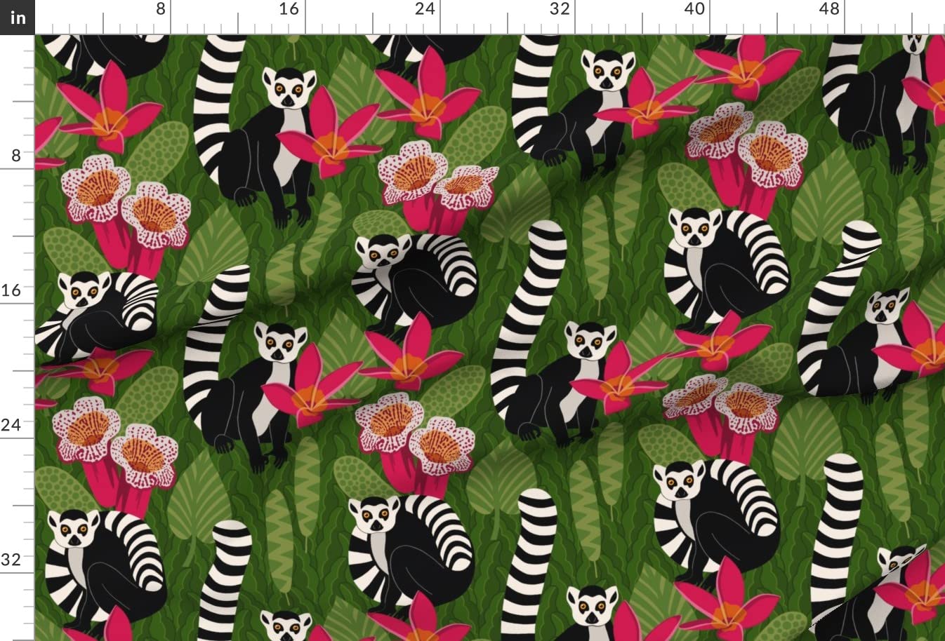 Premium Spoonflower Fabric - Exotic Green Jungle Print on Soft Minky Fabric (Fat Quarter) for Baby Blankets, Quilt Backing & DIY Sewing Projects - Perfect for Nursery Decor & Plush Crafts