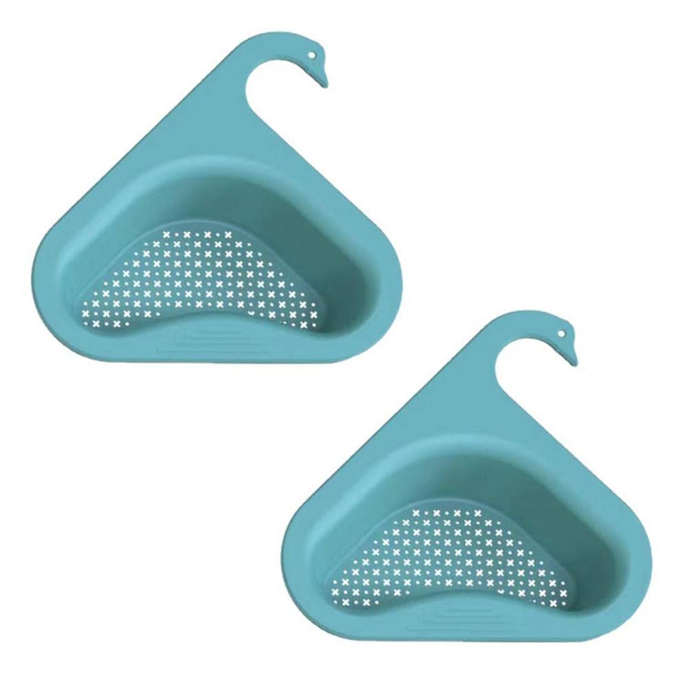 Kedejin Sink Strainers - Punch-Free Triangular Corner Sink Drain Shelf & Basket Holder for Kitchen & Bathroom Storage | Space-Saving Organizer for Sponges, Soaps & Cleaning Supplies