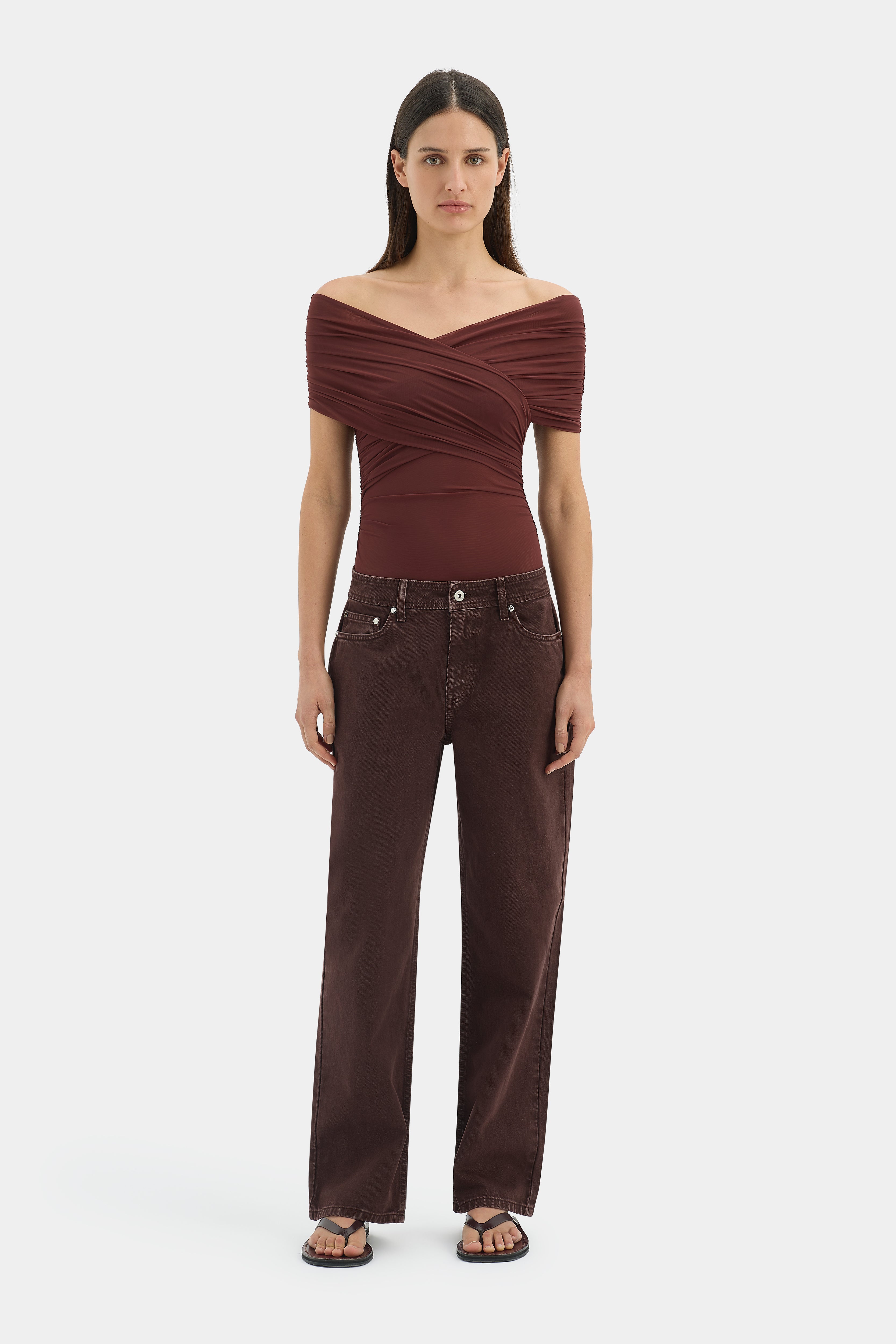 Jacques Gathered Bodysuit for Women - Comfortable Stretch Lingerie Top for Layering or Everyday Wear | Perfect Under Dresses, Blazers & Office Attire