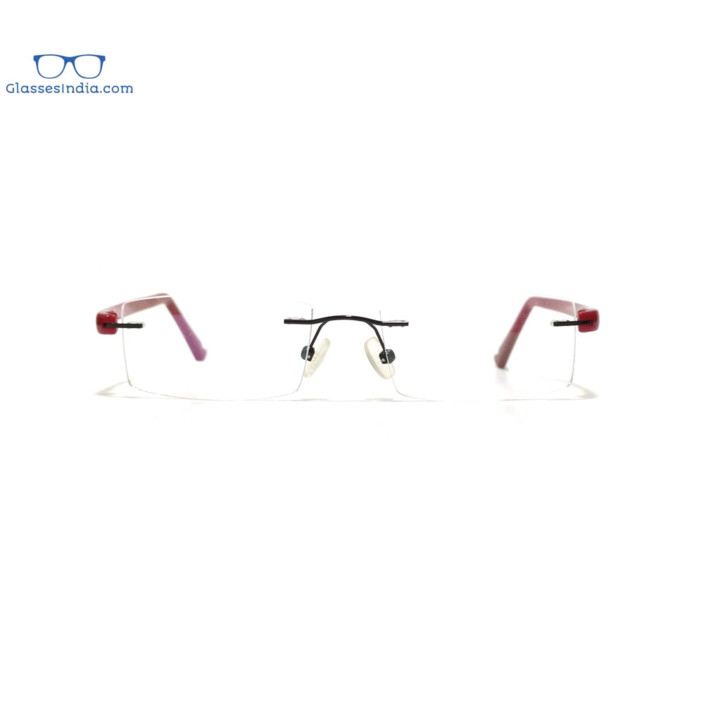 Blue Light Blocking Glasses for Computer Use - Red Rimless Anti Eye Strain Glasses S003RD - Perfect for Gaming, Office Work & Screen Time Protection