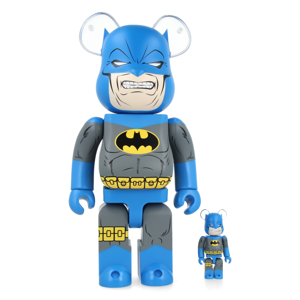 400% + 100% Bearbrick Batman Dark Knight (TDKR Blue Version) Collectible Vinyl Art Toy - Perfect for Home Display, Office Decor, and Superhero Fans Collection