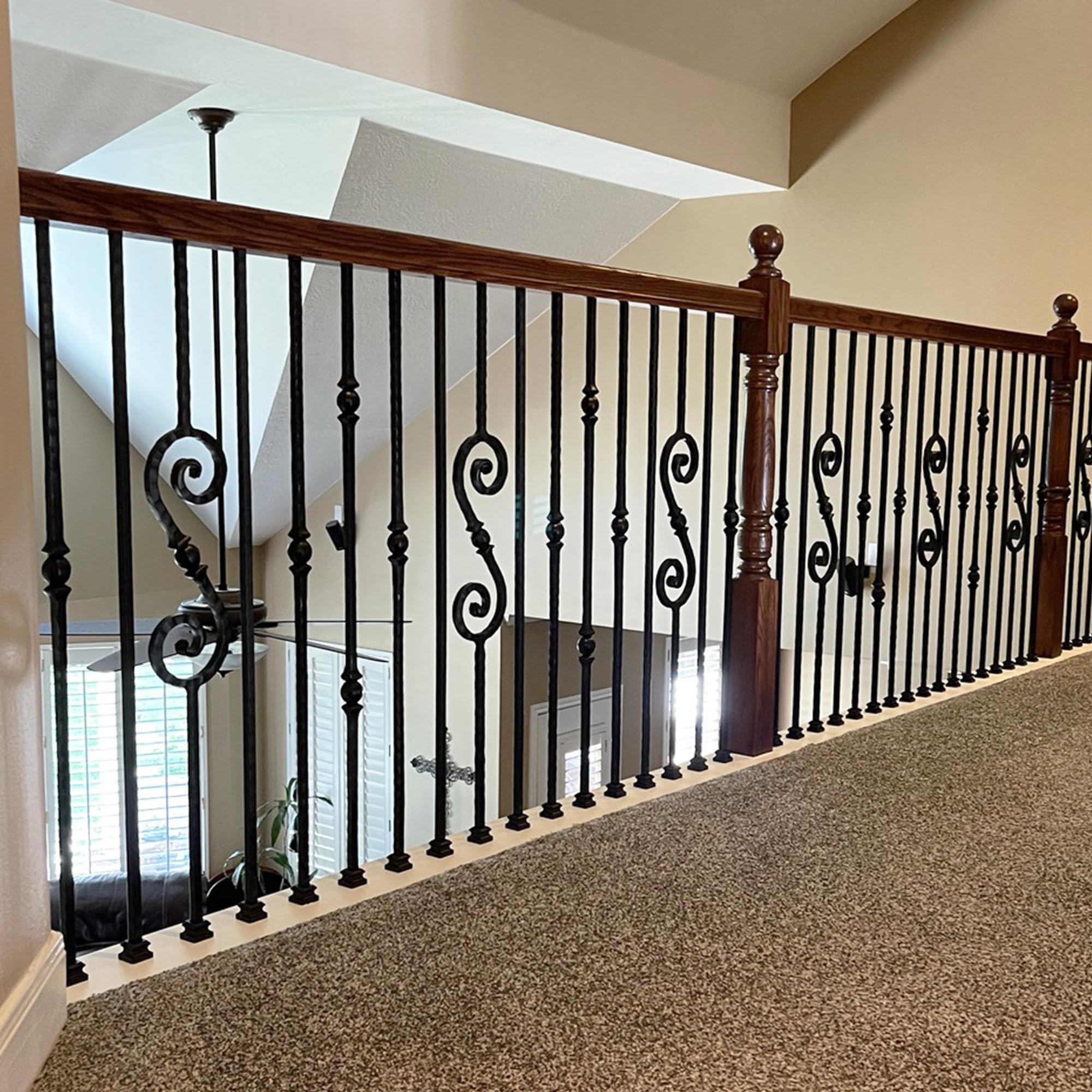 10-Pack Single Forged Ball Hammered Metal Balusters - 9/16