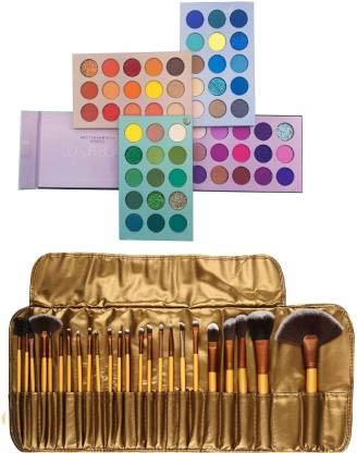 Inence Professional Makeup Brush Set with Color Palette - 24 Pc Cosmetic Brushes & 1 Mixing Board for Eyeshadow, Foundation, Contouring (Shimmery & Matte Finish) - Perfect for Makeup Artists & Beginners