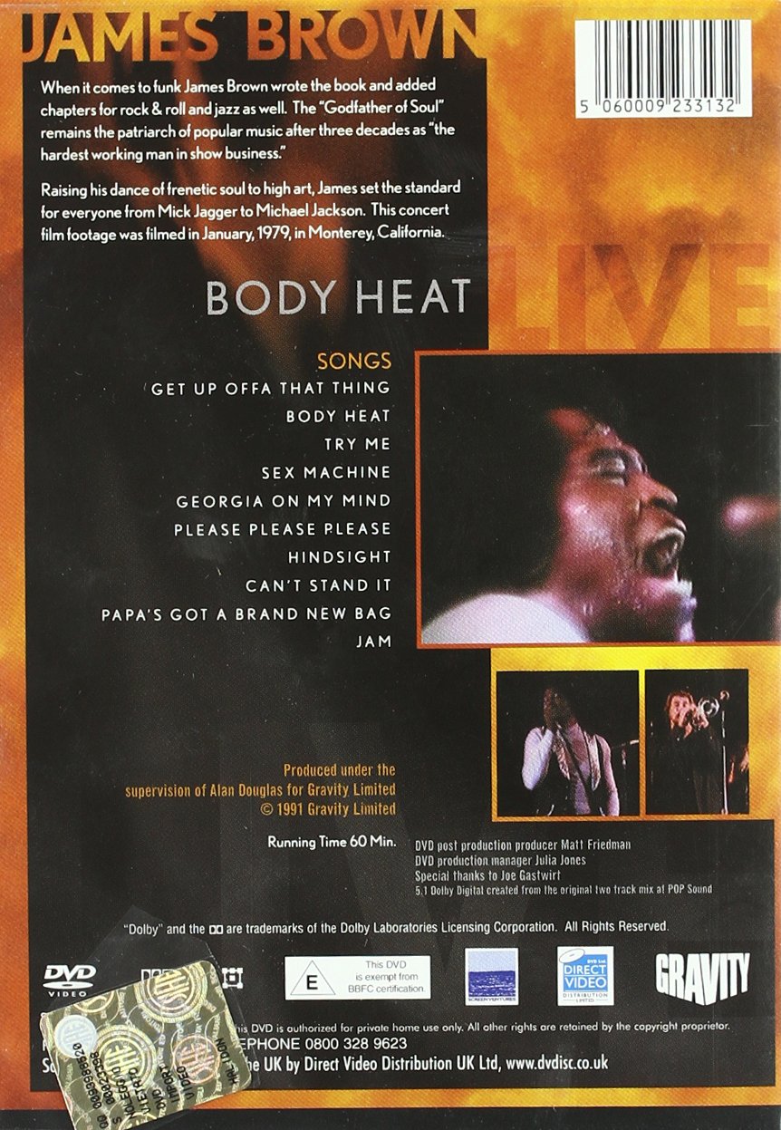 James Brown: Body Heat - Live Concert DVD | Legendary Funk & Soul Performance | Perfect for Music Lovers & Collectors