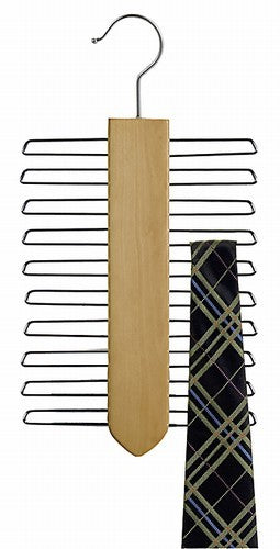 Natural Wooden Tie Hanger - Vertical Style for Necktie & Bow Tie Organizer | Perfect for Closet, Wardrobe & Travel Storage