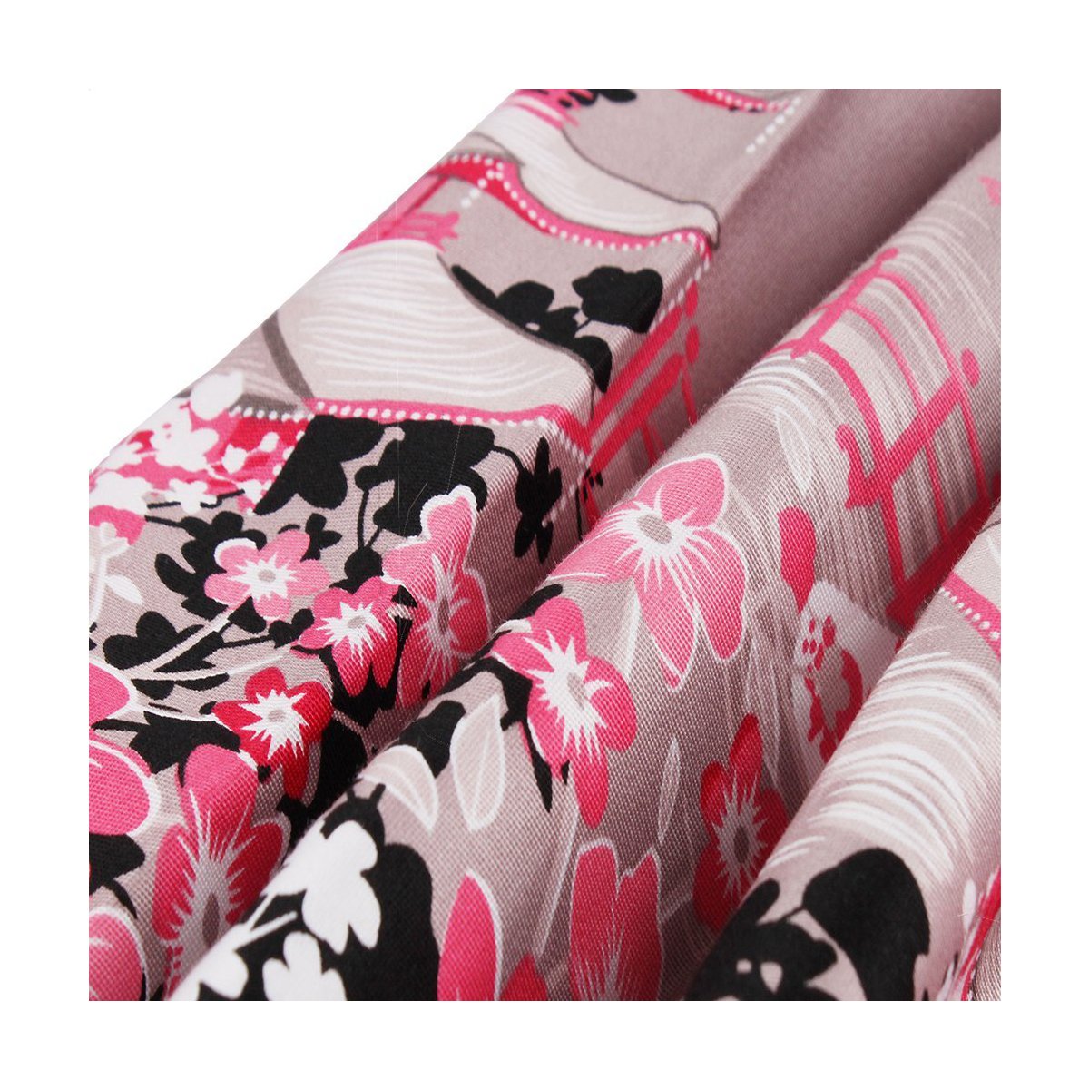 Girstunm Women's Pleated Vintage Floral Print A-Line Midi Skirt with Pockets | Retro Summer Skirt for Casual Outings, Date Nights & Office Wear