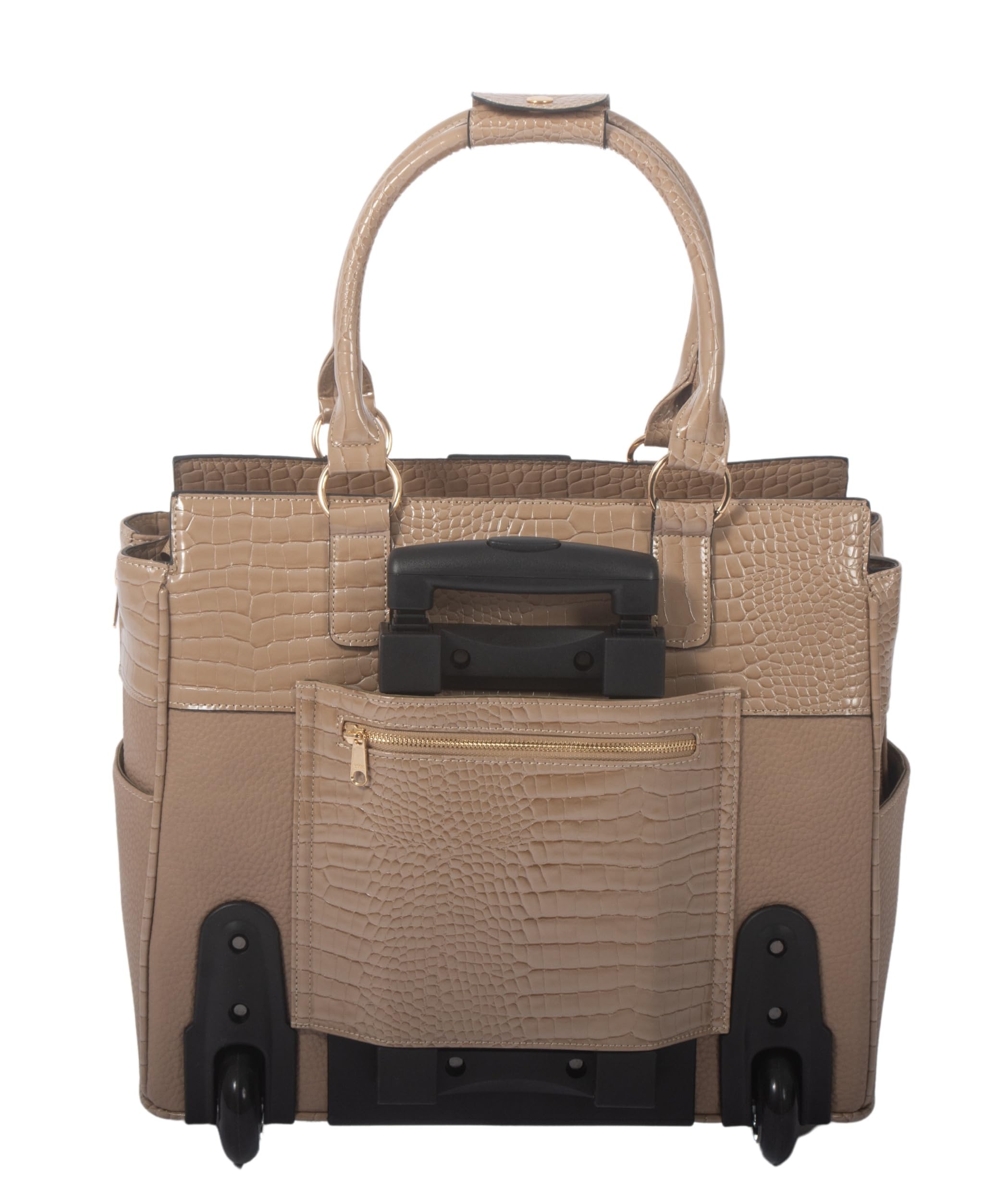JKM & Company Alligator Print Rolling Laptop Briefcase - Compatible with 15.6