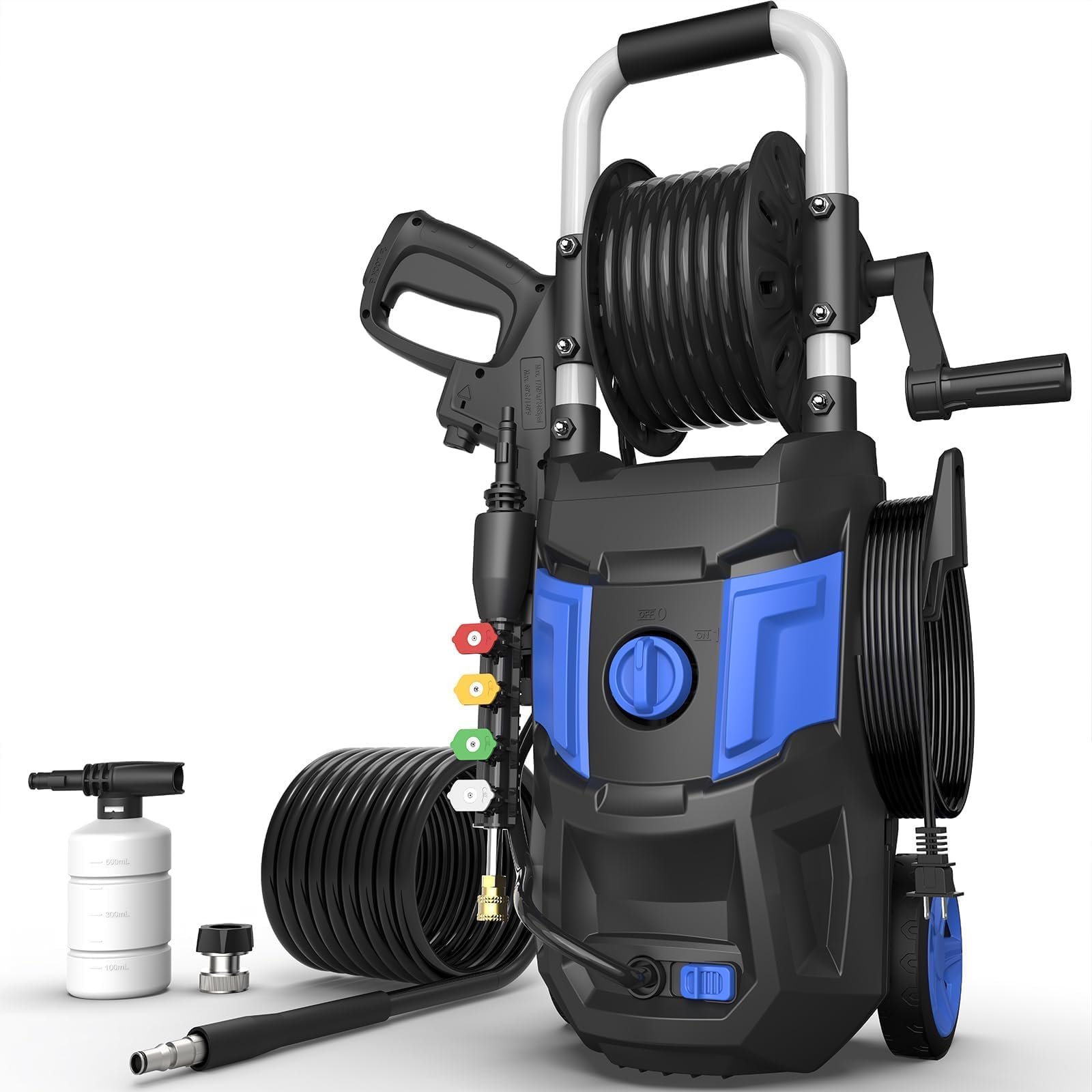 4800PSI Electric Pressure Washer with 3.2 GPM, 20FT Hose & 35FT Cord - Includes 4 Nozzle Tips & Foam Cannon for Driveway, Deck, Patio, and Car Cleaning