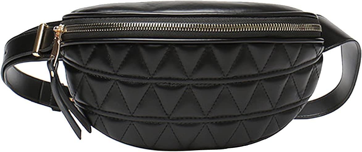 Women's Adjustable Waist Pack Fanny Pack - Crossbody Bum Bag for Sports, Workout, Running & Travel - Fashion Belt Bag with Secure Strap (Black) - Perfect for Gym, Hiking & Everyday Use