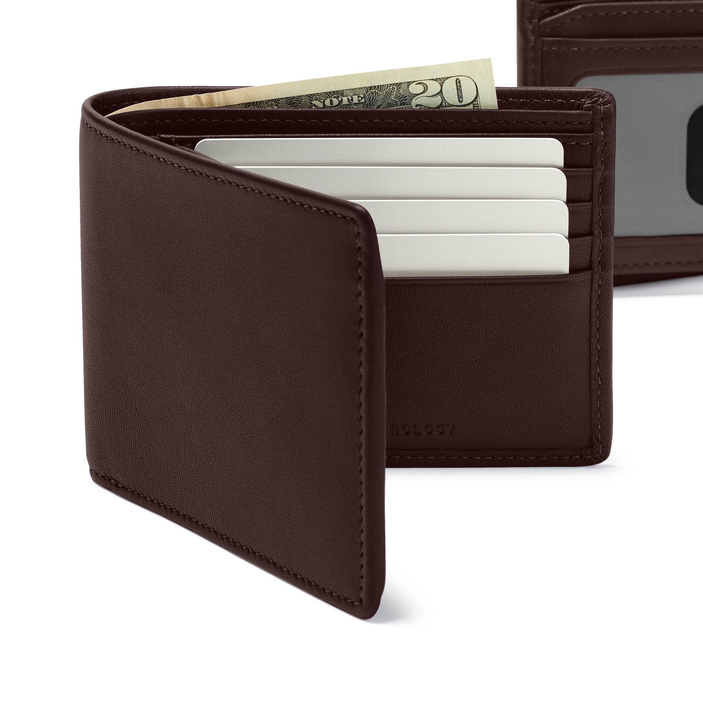 Genuine Leather Bifold Wallet with Flap for Men - Stylish Brown RFID Blocking Wallet for Everyday Use & Travel